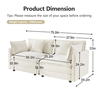 Harmony Luxury Deep-Seat Cloud Couch Dweva