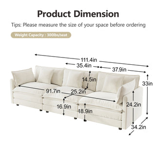 Harmony Luxury Deep-Seat Cloud Couch Dweva