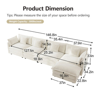 Harmony Luxury Deep-Seat Cloud Couch Dweva