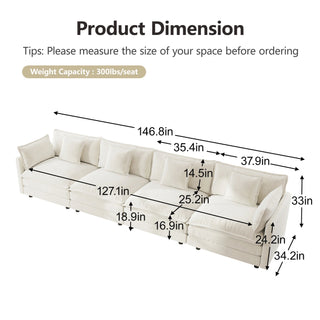 Harmony Luxury Deep-Seat Cloud Couch Dweva