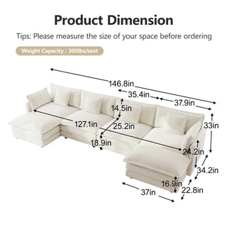 Harmony Luxury Deep-Seat Cloud Couch Dweva