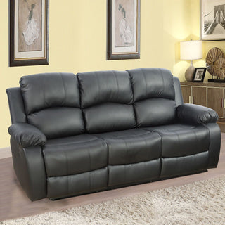Black Semi PU And PVC 3 Seat Sofa Living Room Sofa