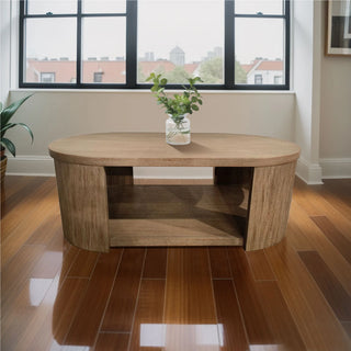 Walnut MDF and Oak Living Room Coffee Table Karo Home
