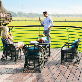 32" Polyethylene And Iron Brown 6-Piece Outdoor Sofa Set