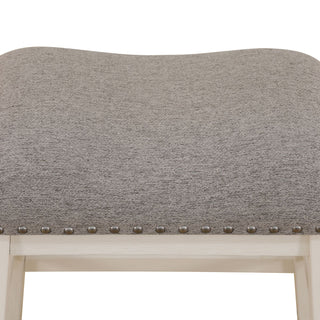 White Oak and Grey Linen Living Room Chair